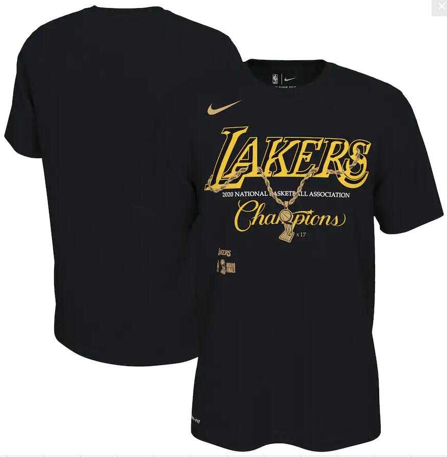Men's Los Angeles Lakers Nike Black 17 Time NBA Finals Champions Celebration Pendant T-Shirt,We sell and wholesale Men's Los Angeles Lakers Nike Black 17 Time NBA Finals Champions Celebration Pendant T-Shirt on line form chian!